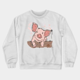 Pig watercolor sketch Crewneck Sweatshirt